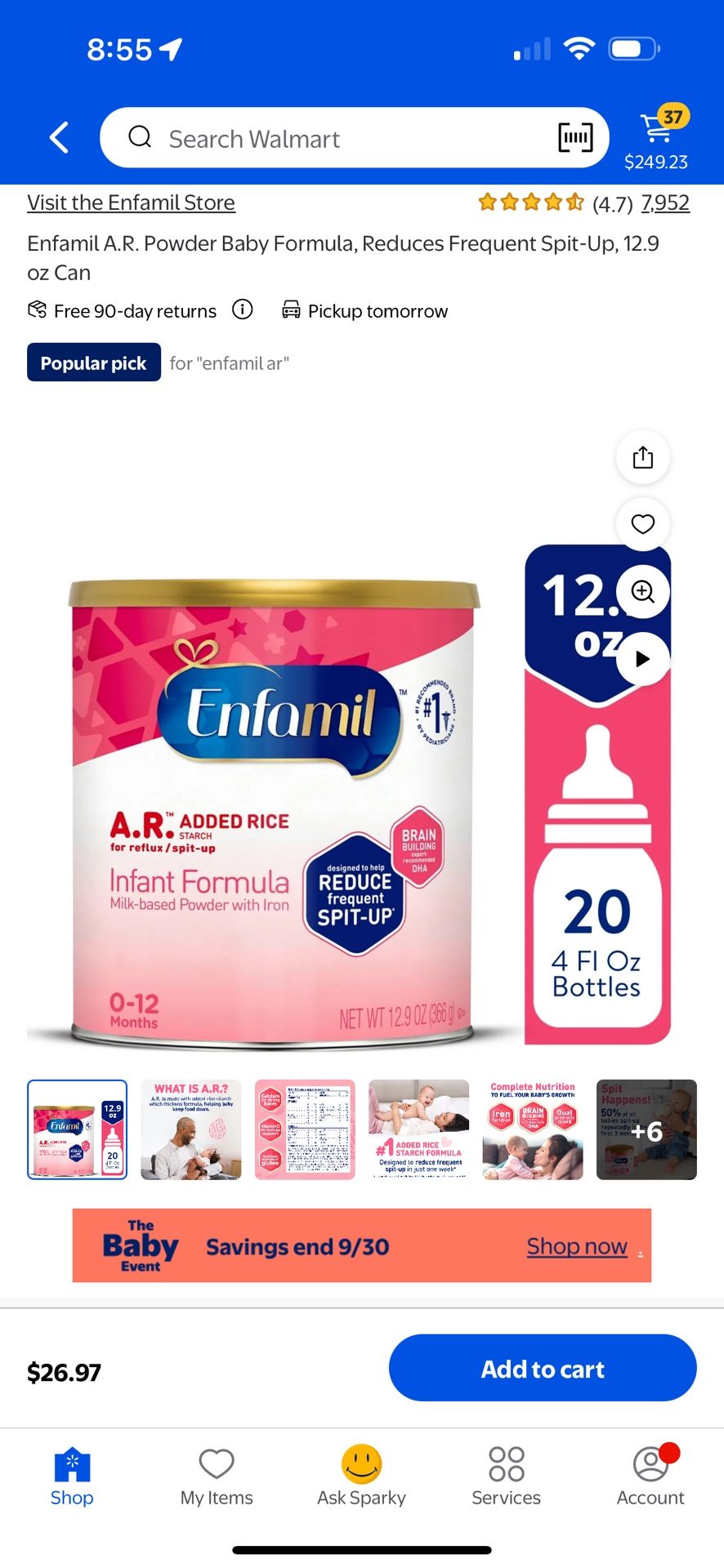 Baby Formula ENFAMIL AR 12oz