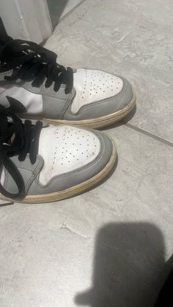 White and Gray High-Top Sneakers