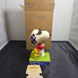 Jim Shore Cool Pals - Joe Cool & Woodstock Figurine  Enesco NIB (F2)