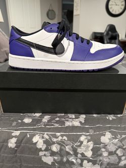 Air Jordan 1 Low G White Black Court Purple