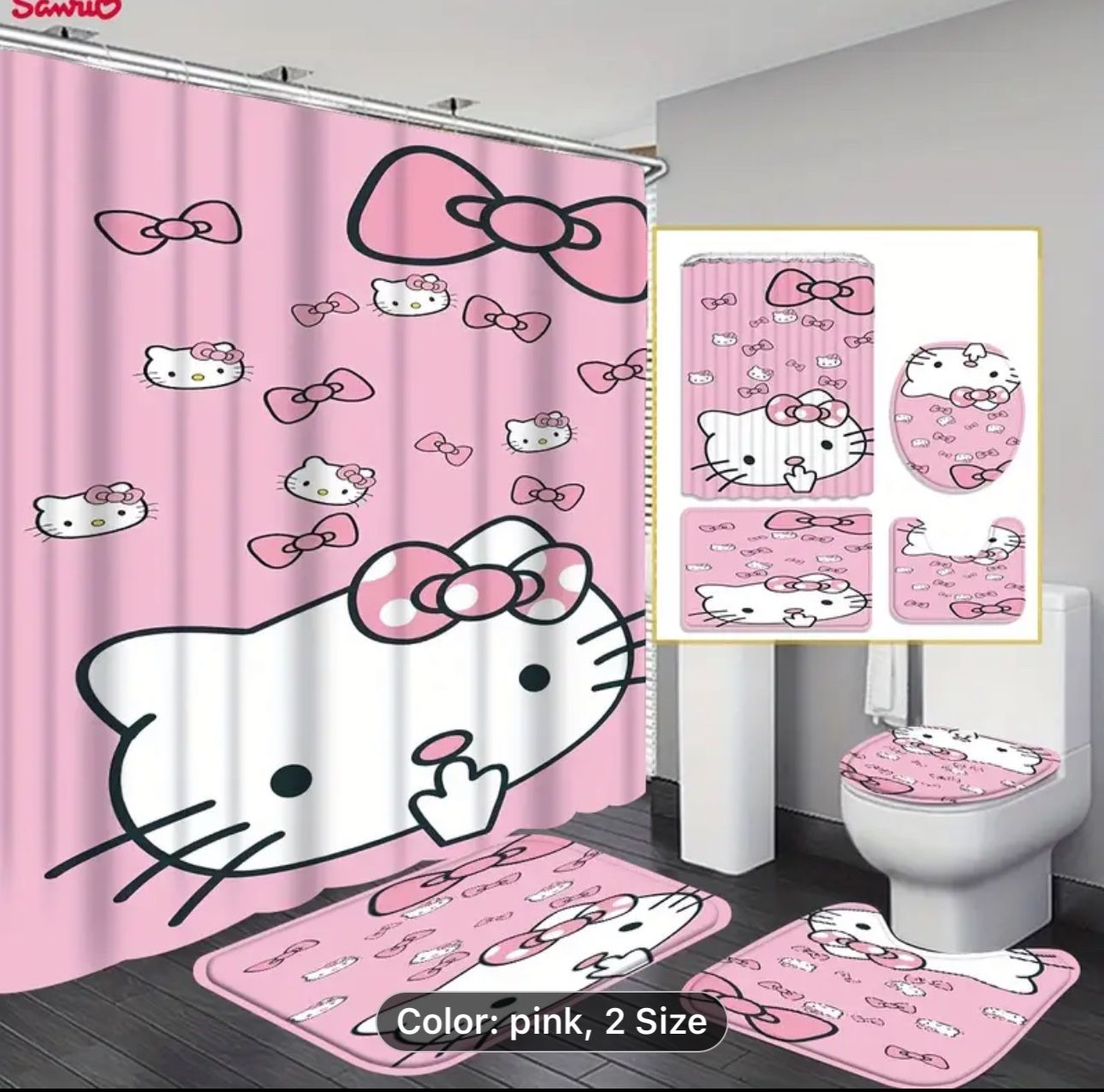 Hello Kitty 4 Pieces Bathroom Set