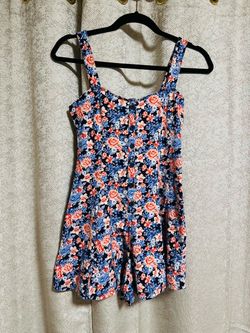 Forever 21 Floral Button-Front Romper - Size M