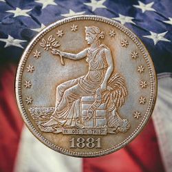 1881 Trade Dollar Silver Plated Novelty Coin - Circulated