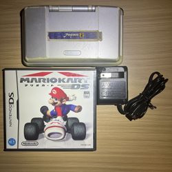 Nintendo DS Handheld System Silver Bundle W/ Game + Charger 