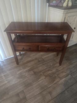 Pier 1 Imports Wooden Two Drawer Console Table