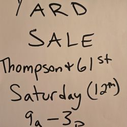 Yard Sale Saturday July 12th 9a-3p