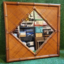 Vintage Bamboo Mirror