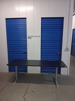 Black Desk with Silver Metal Legs