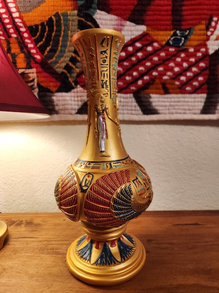  Vulture God Nekhebet Egyptian Vase.