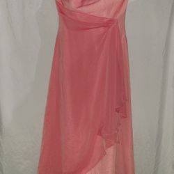  NWT Davis Bridal Strapless Chiffon Ruched Formal Dress 