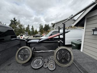 Weight bench with Jack Lalanne Vintage Weights