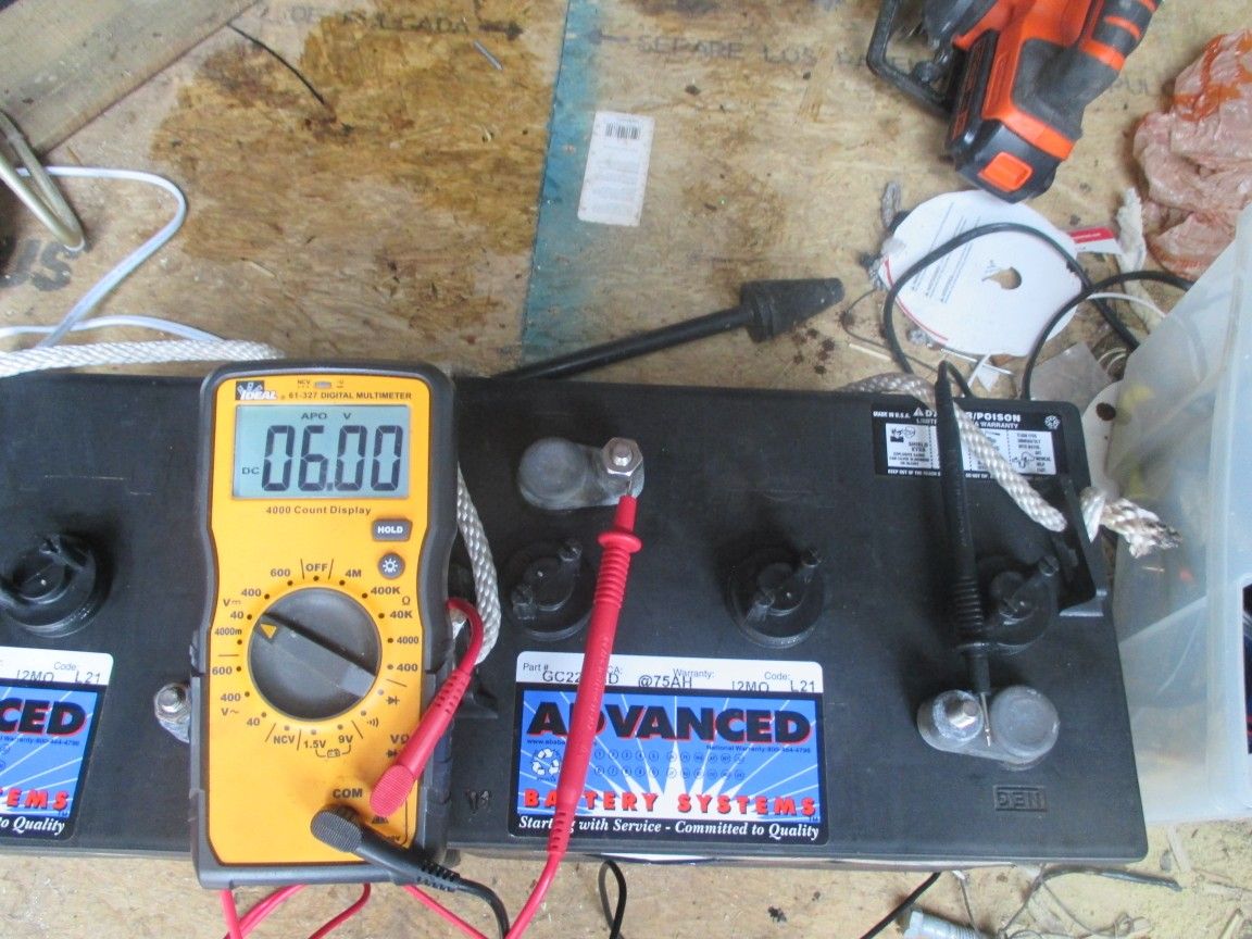 Two 75 Amp Hour 6 Volt Batteries, 12 Volt