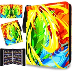 Trading Card Binder for TCG Cards, 9-Pocket Portable Card Collector Ablum Holder Book Fits 900 Cards with 50 Removable Sleeve, Waterproof Card Binder 