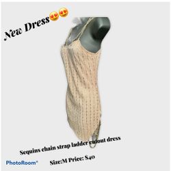 Sequin Chain Ladder Contour Dress