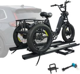Hitch Mount Trike Rack for Tricycles Bike Rack with 3 Ramps for Fat Tires