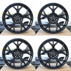 18x8 ET42 & 18x9 ET45 5x112 Matte Black Wheels CB66.6 Fits Audi VW Mercedes C E