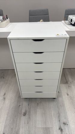 ✨ DRAWER ROLLING STORAGE CABINET – WHITE
