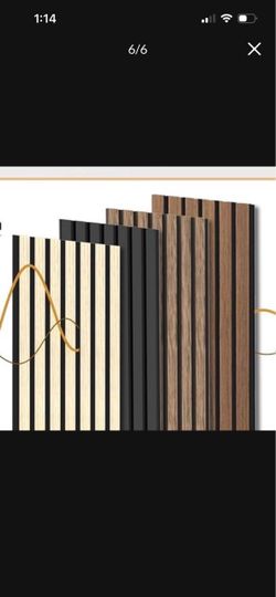 Wood Slat Panels for Wall 2-Piece 92.5"×11" Acoustic Panels for Interior Wall Decor 3D Fluted Sound Absorbing Panel - Natural Oak