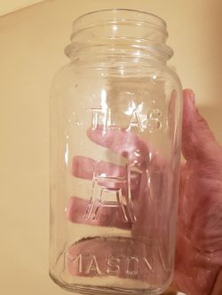 Vintage H over A Hazel Atlas Company quart size Mason Jar