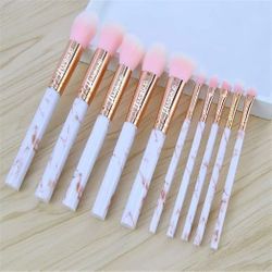 10pcs marble makeup brush set
