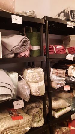 Sheet set and blanket also pillows many sizes.prices varies