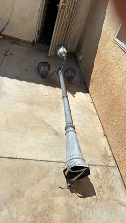 Aluminum lamp post.