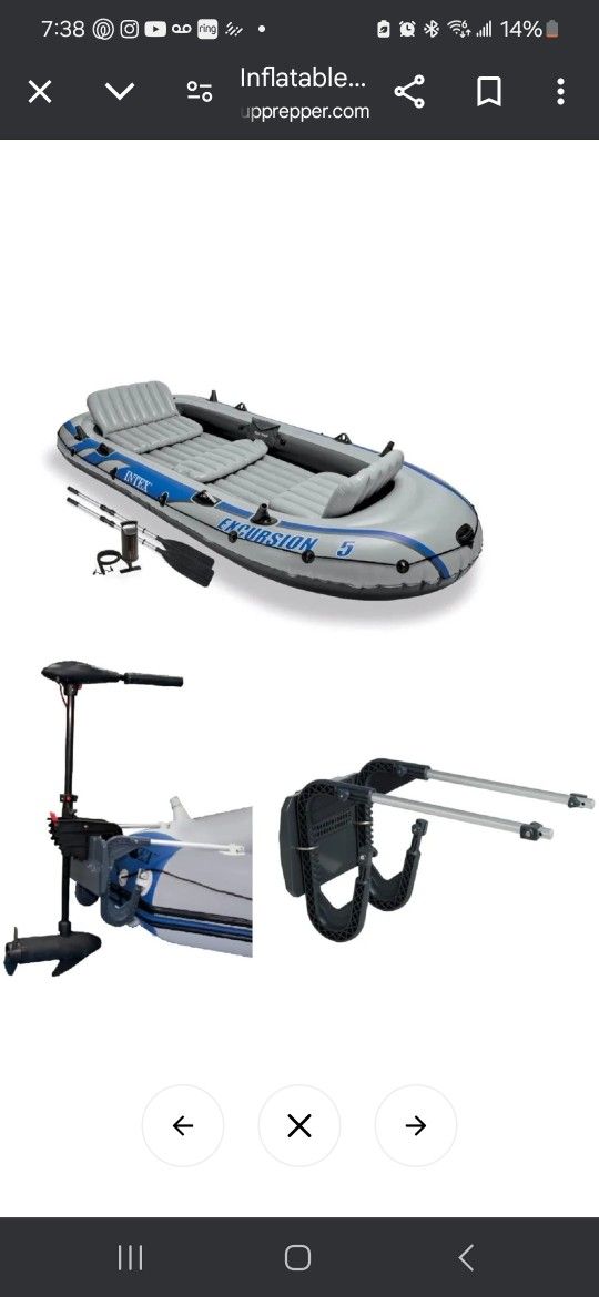 Inflatable boat with motor