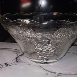 VINTAGE ANCHOR HOCKING HARVEST GRAPES PUNCH BOWL