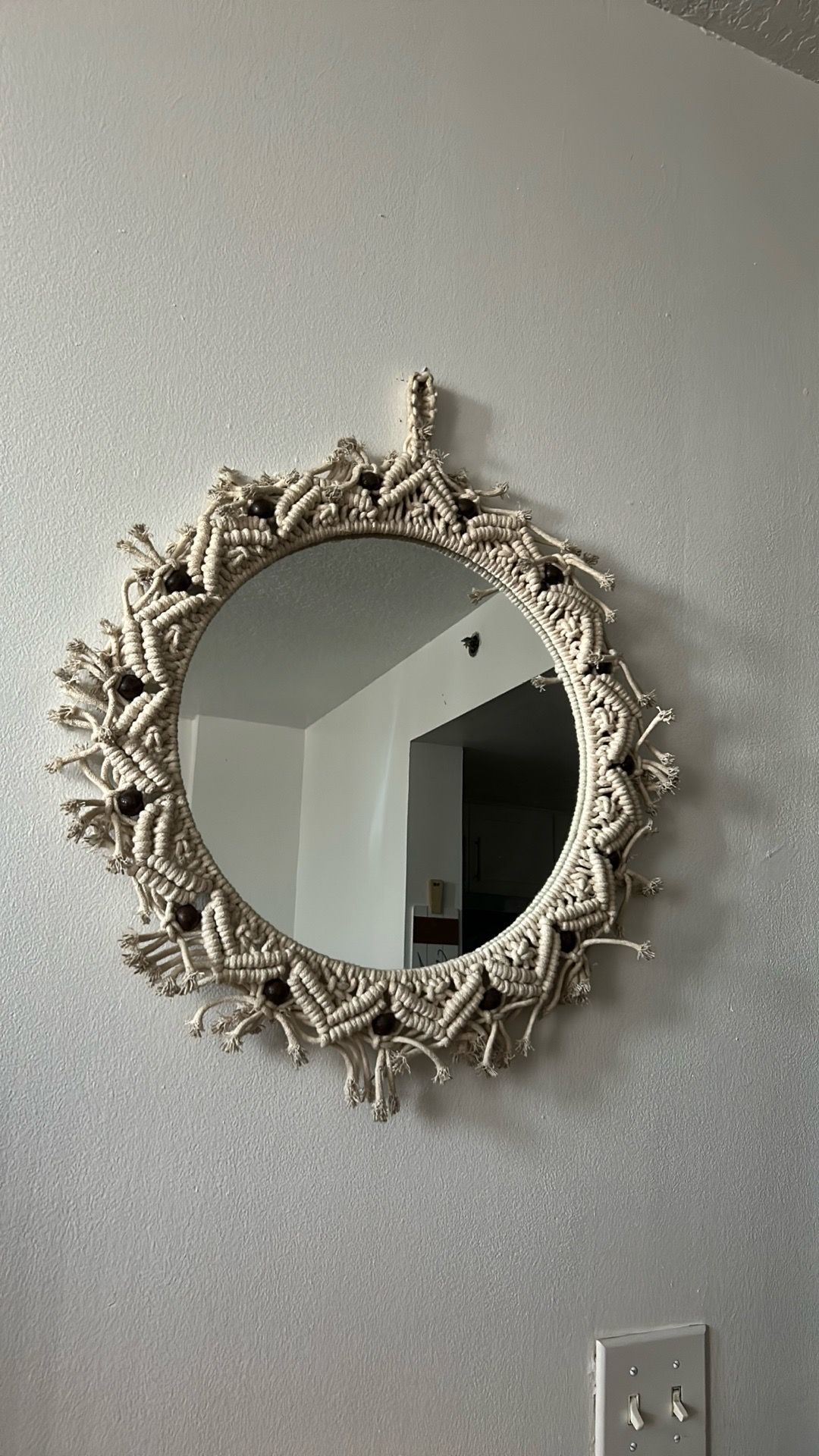 Sun crochet mirror