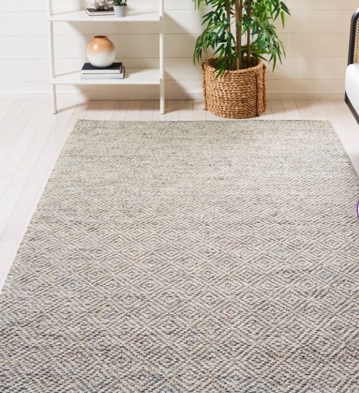 5x8 - Zahid Hand Woven 60% Wool And 40% Cotton Geometric Rug