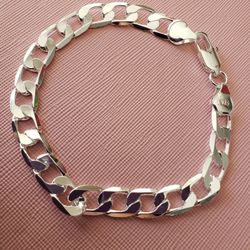 S925 Silver Bracelet 8mm 20cm Long