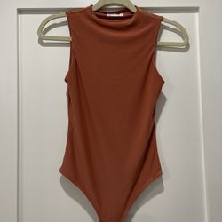 Women’s Sleeveless Bodysuit burnt orange size S NWOT