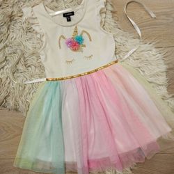 Beautiful Unicorn Dress,  5Y,  $19