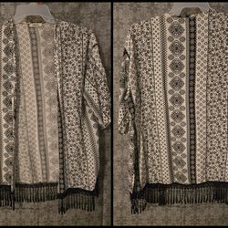 Size Large Kimono Black And White