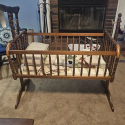 Vintage Wooden Baby Craddle