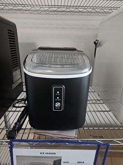 9.4 in. 26.5 lb. Bullet Ice Countertop Portable Ice Maker in Black with 9-Cubes/6-Mins, Auto-Cleaning, Basket and Scoop