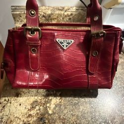 Prada red Leather Purse 