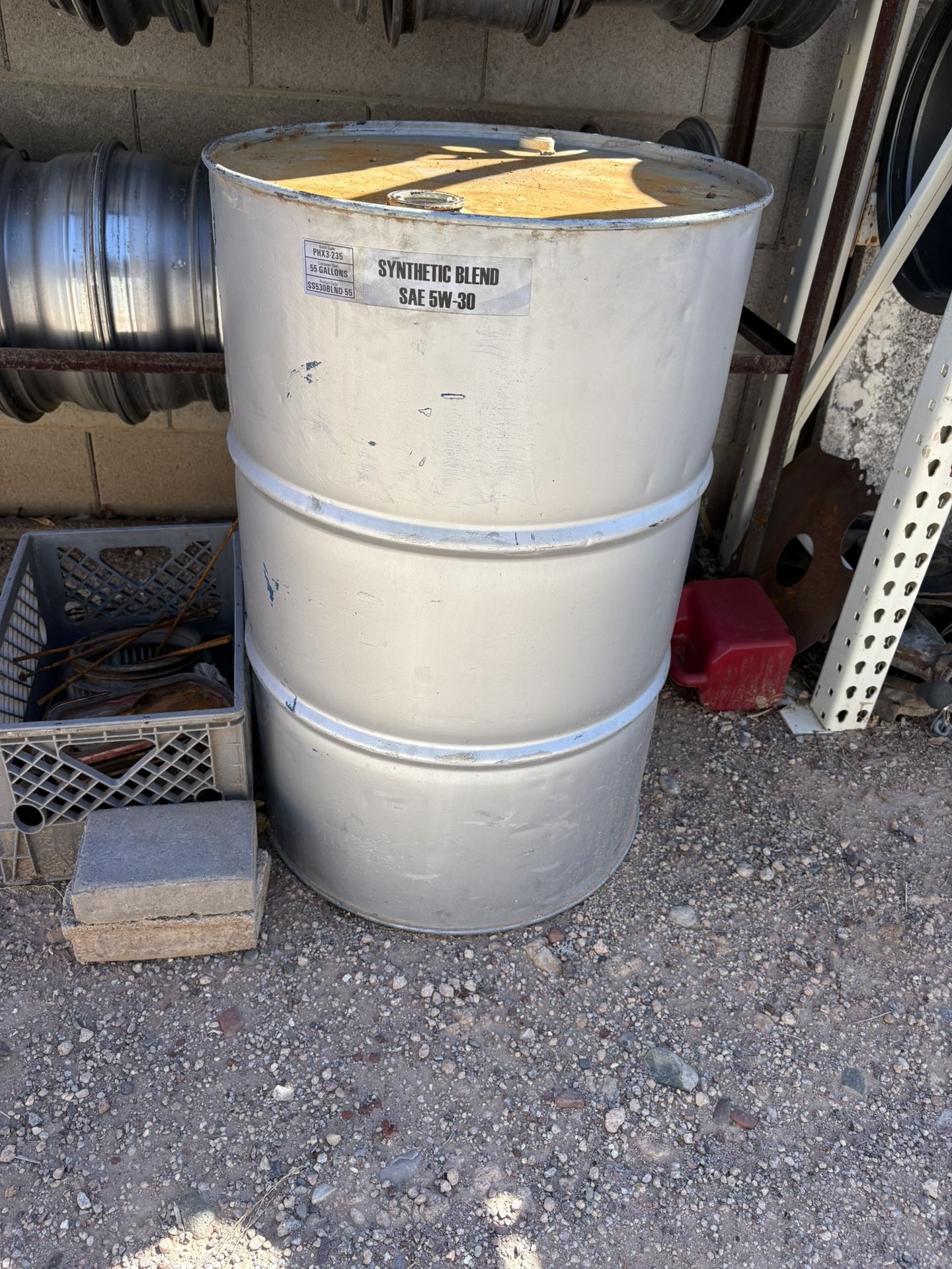 55 Gallon metal steel drum barrel