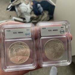 1925 Silver Peace Dollars