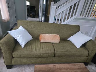 Green Fabric Two-Seat Sofa