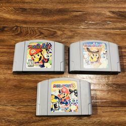 Nintendo N64 Mario Party 1, 2 & 3 Games