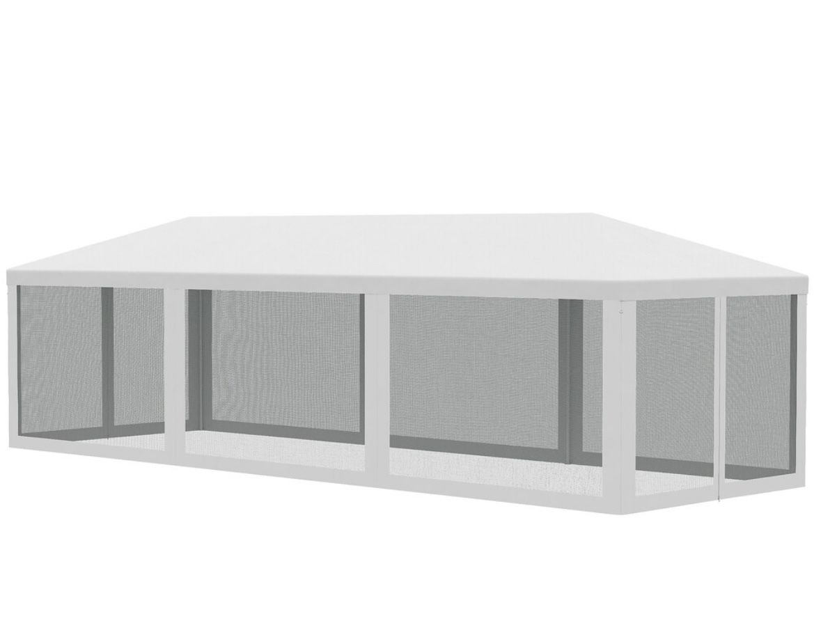 New In Box Outsunny 10' x 28' Gazebo Party Tent with 8 Mesh Netting