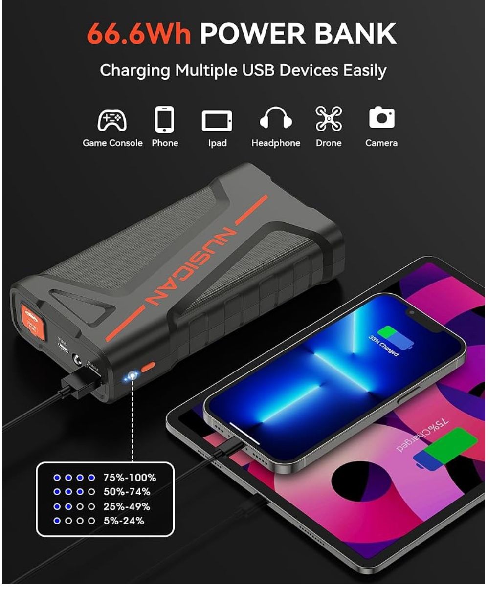 Car or motorcycle battery jumpstart