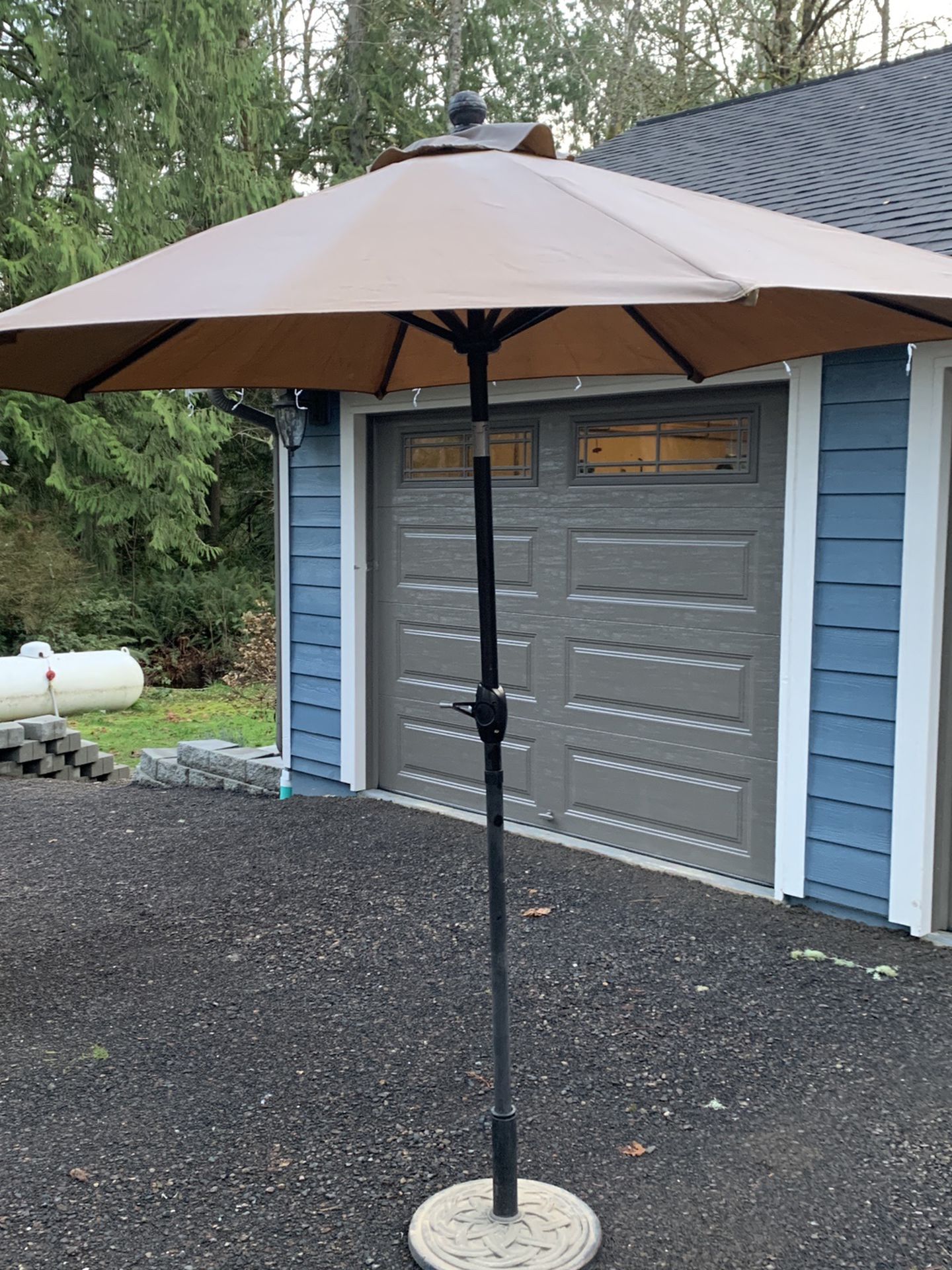 Patio Umbrella, Tiltable With Base