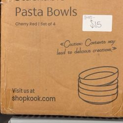 Stackable Pasta Bowls Set of 4 – Cherry Red