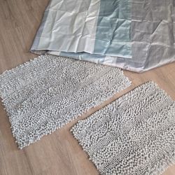 Bathroom Rugs And Shower Curtain 