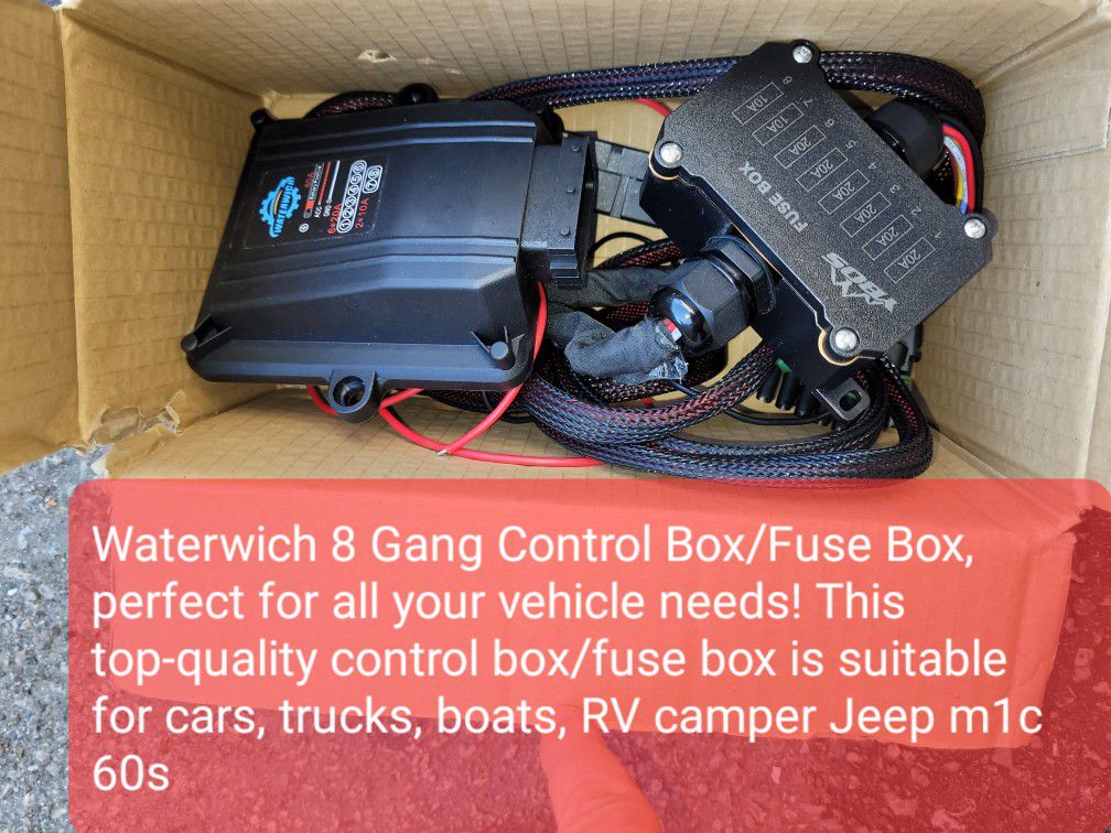 Waterwich 8 Gang Control Box/Fuse Box, perfect for all your vehicle needs! This top-quality control box/fuse box is suitable for cars, trucks, boats, 