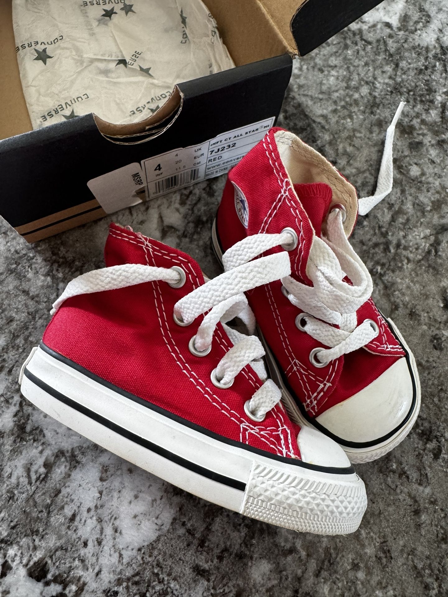 Toddler Converse High Top Shoes Size 4