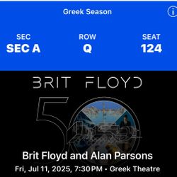 Brit Floyd - Alan Parsons Friday 7/11 - Greek Theater 