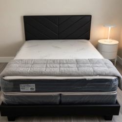 Brand New Queen Bed with Mattress and Box Spring / Cama Queen con Colchón y Box Spring / Fast 🚚